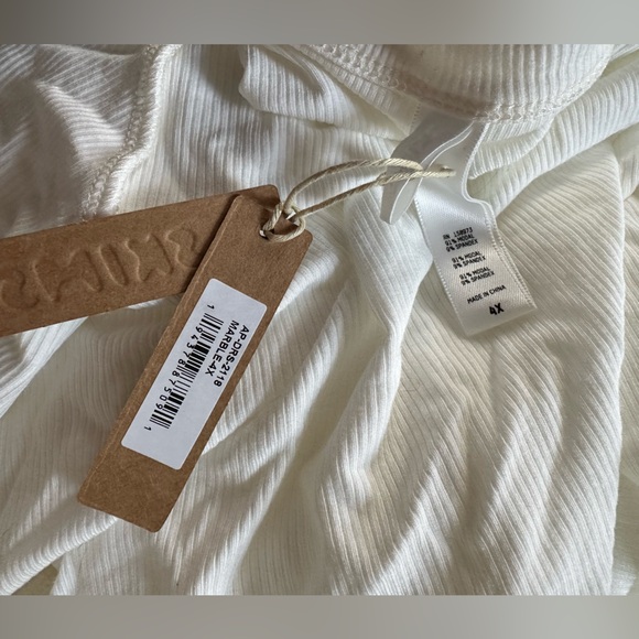 NWT SKIMS soft lounge crew neck long dress 4X in marble white - Picture 7 of 8